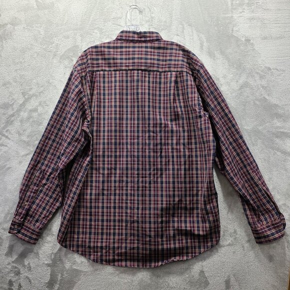 Pendleton Shirt Mens Large Red Plaid Virgin Wool Sir Pendleton Button Down - Picture 8 of 9